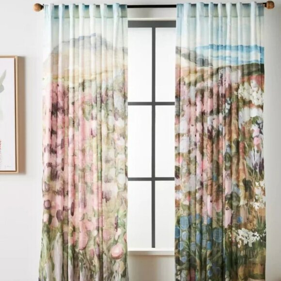 Anthropologie Pastel Landscape Curtains - Picture 2 of 7